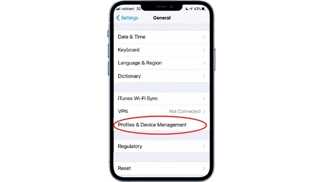 Step 4: Open iPhone General Setting Go to Device Management and Trust Profile